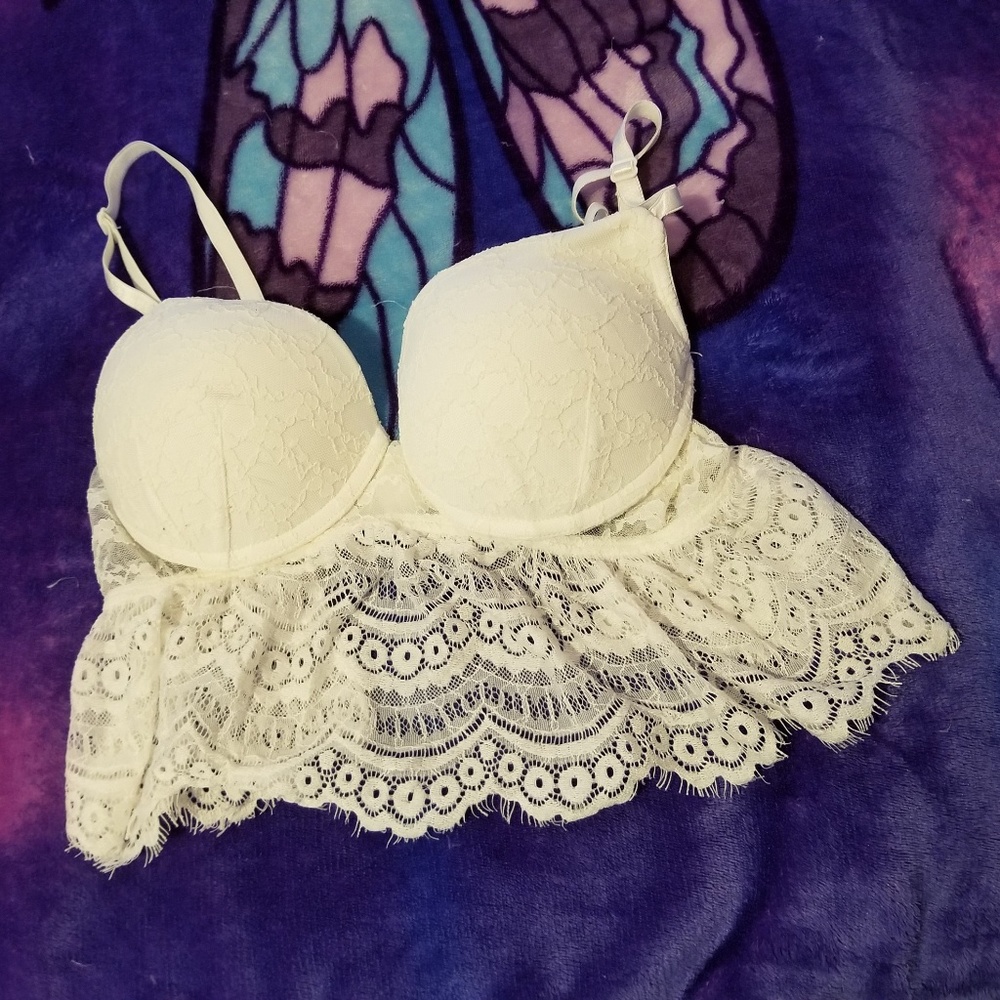 ❤❤Smart & Sexy White Lace Push-Up Bralette - 34C